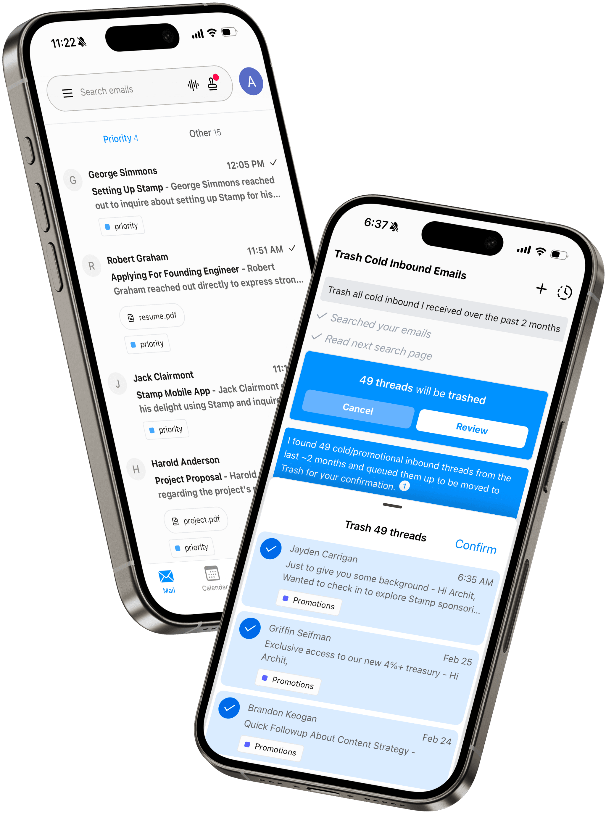 Stamp - the AI Secretary, available on all mobile platforms.